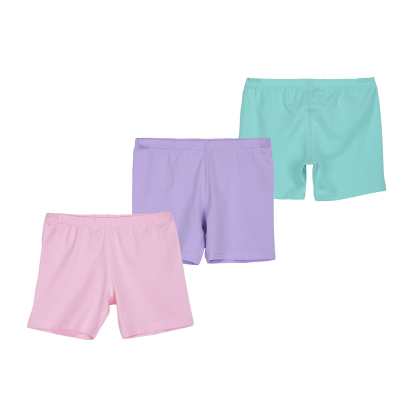 THREE-PACK BIKE SHORTS PINK/PURPLE/GREEN