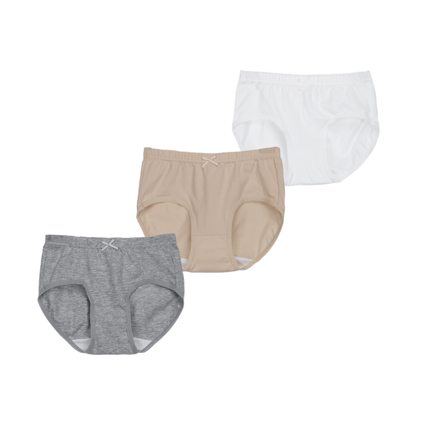 THREE-PACK UNDIES WHITE/BEIGE/GRAY