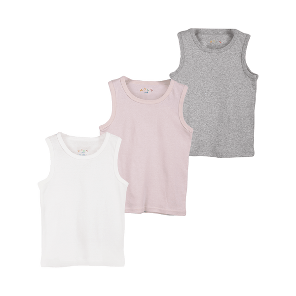 THREE-PACK TANK TOP WHITE/GRAY/PINK