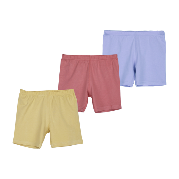 THREE-PACK BIKE SHORTS YELLOW/MAUVE/LILAC