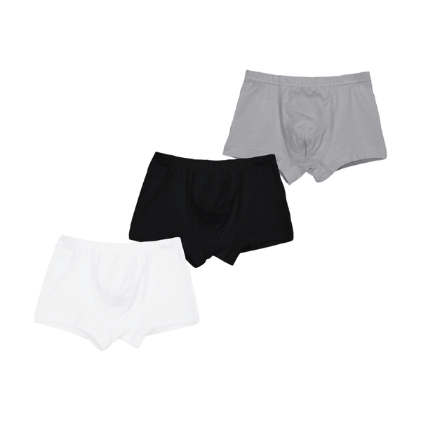 THREE-PACK BOXERS WHITE/GRAY/BLACK