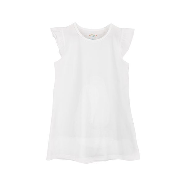 THREE-PACK DRESS WITH RUFFLE SLEEVES WHITE/BEIGE/GRAY