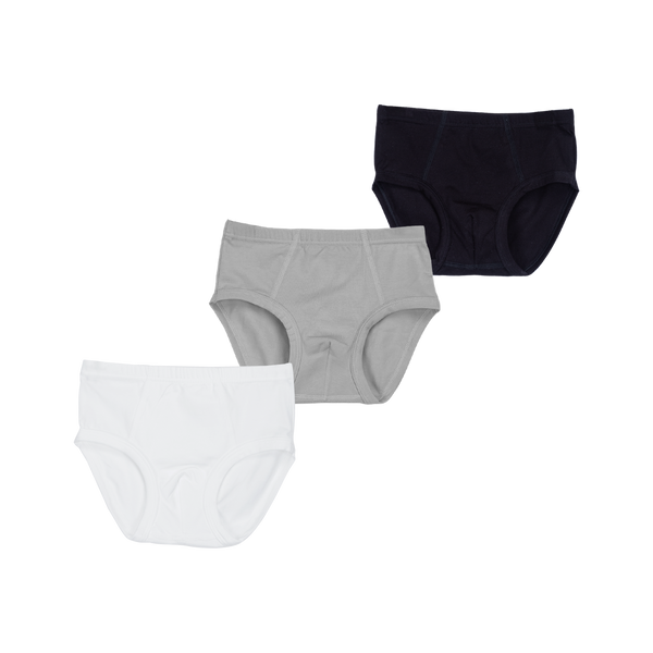 THREE-PACK BRIEFS WHITE/GRAY/BLACK