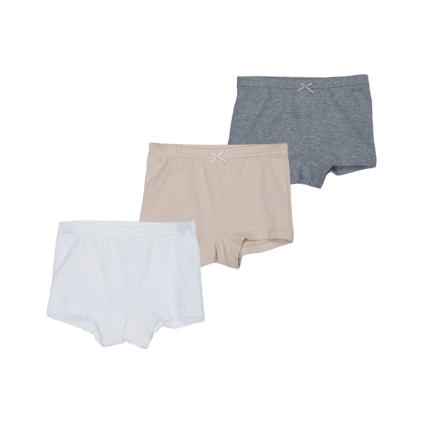 THREE-PACK BOYSHORTS WHITE/BEIGE/GRAY