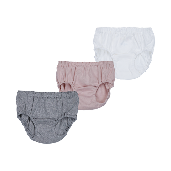 THREE-PACK UNDIES WHITE/GRAY/PINK