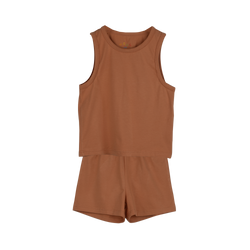 PLAIN TANK TOP AND SHORTS SET Orange