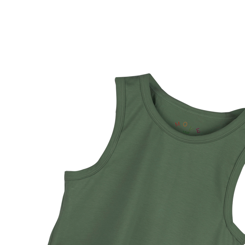 PLAIN TANK TOP AND SHORTS SET Green