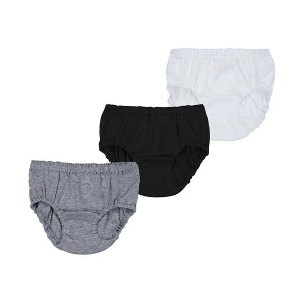 THREE-PACK BRIEFS WHITE/GRAY/BLACK