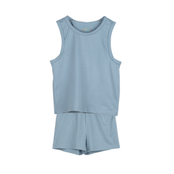 PLAIN TANK TOP AND SHORTS SET Blue