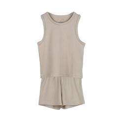 PLAIN TANK TOP AND SHORTS SET Khaki