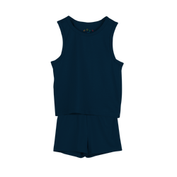 PLAIN TANK TOP AND SHORTS SET Navy