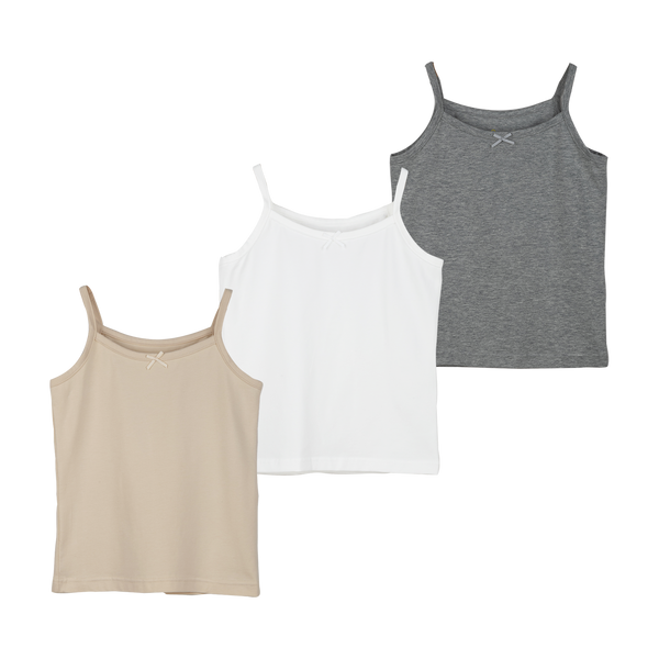 THREE-PACK TANK TOP WHITE/BEIGE/GRAY