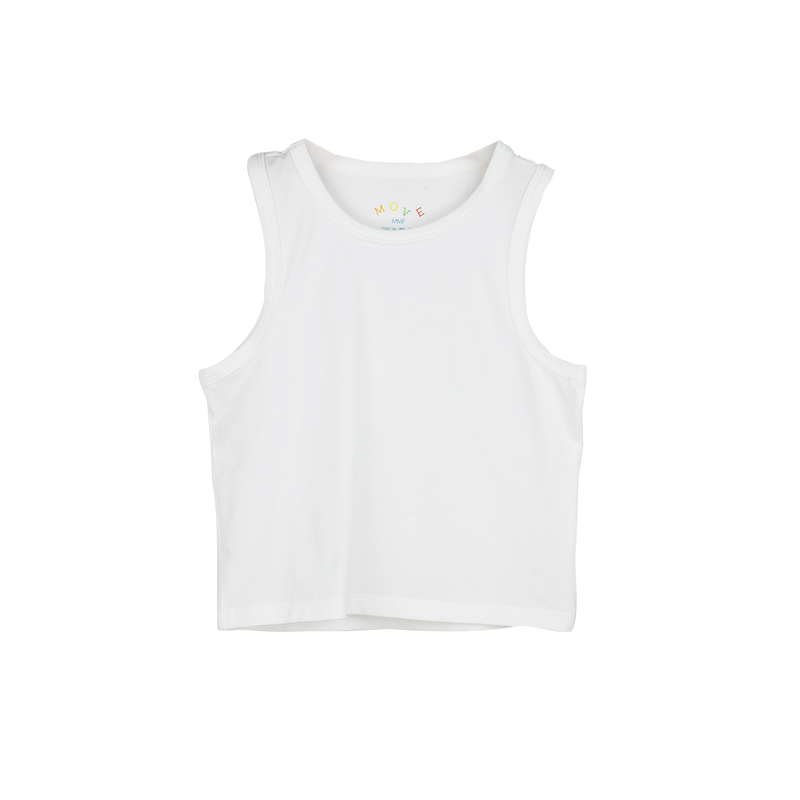 PLAIN TANK TOP AND SHORTS SET White