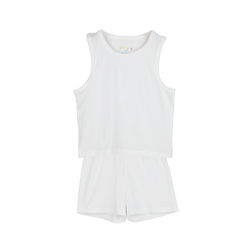 PLAIN TANK TOP AND SHORTS SET White